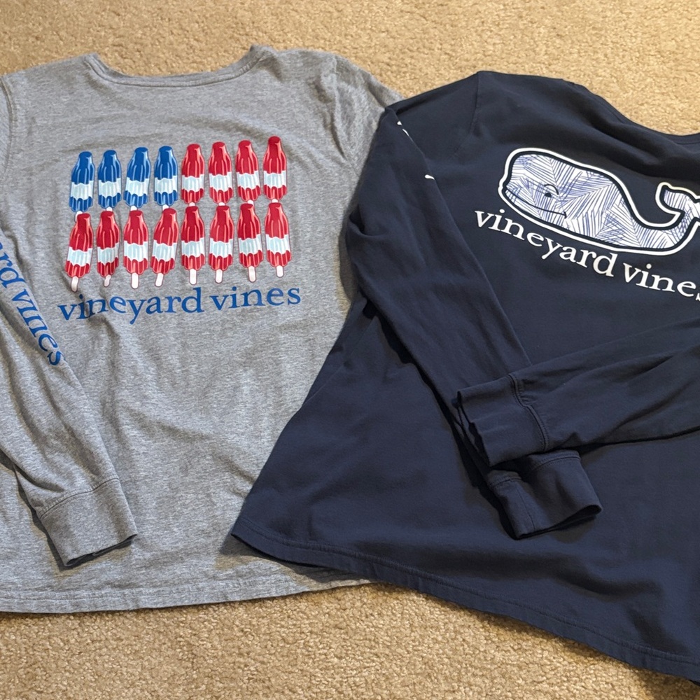 Vineyard Vines Long Sleeve Shirts - Gray and Blue